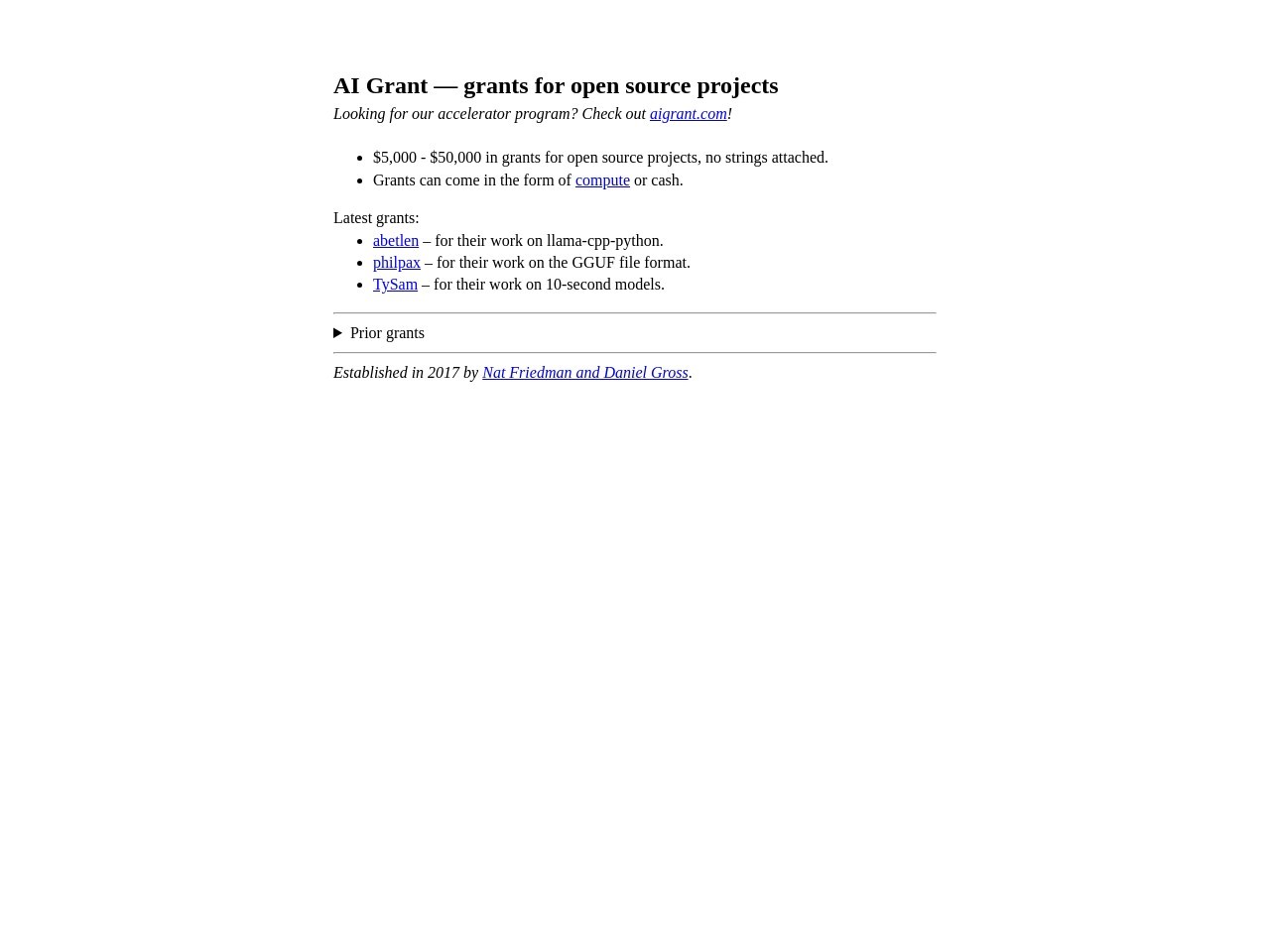 AI Grant