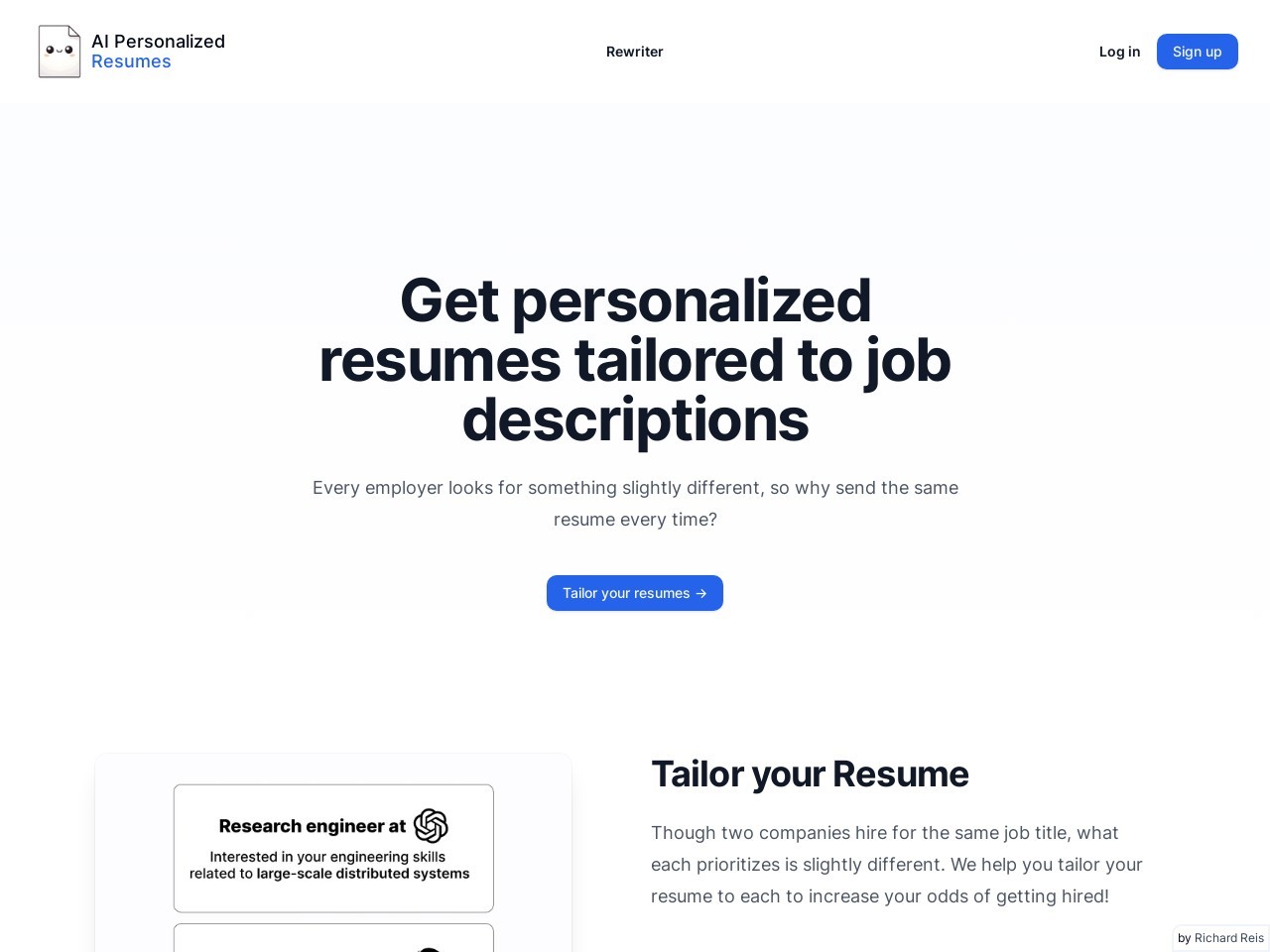 AI Personalized Resumes
