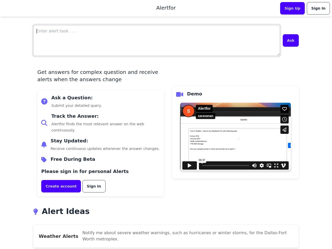 Alertfor