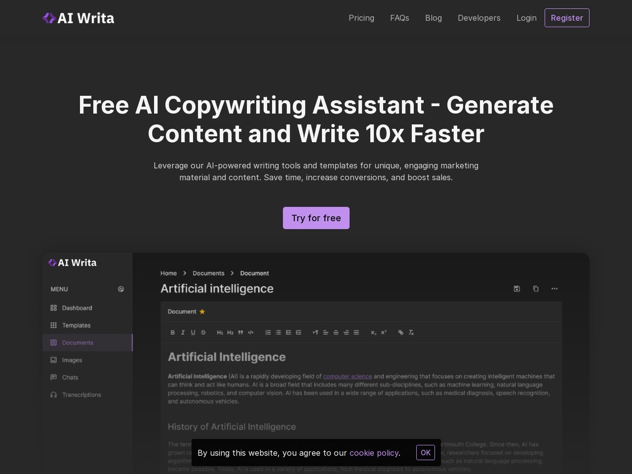 AI Writa - Free AI Writer - Text Generator & AI Copywriting Assistant
