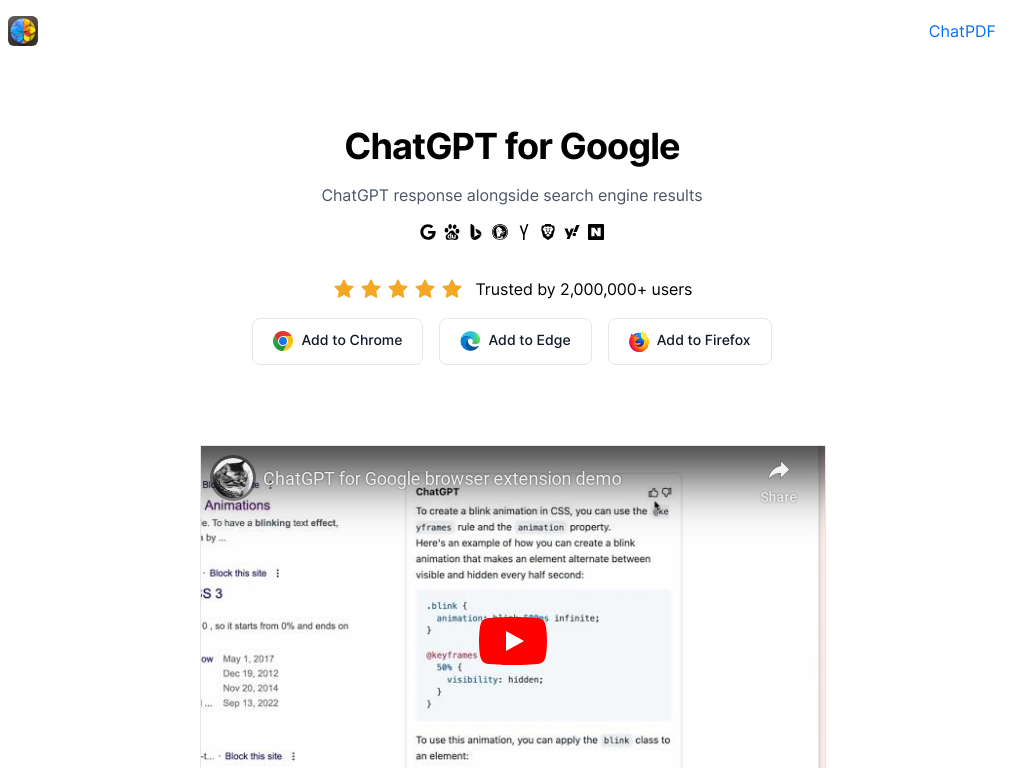 ChatGPT for Google