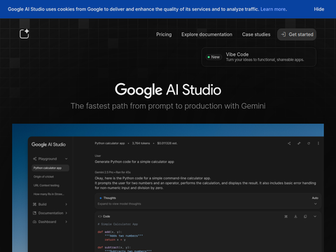 Google AI Studio Google AI Studio