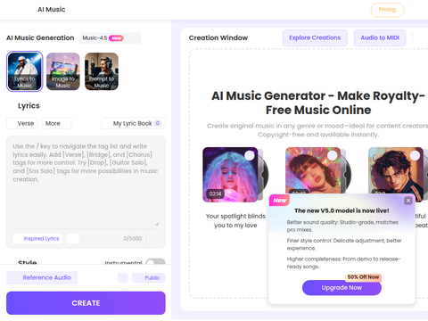 TopMediai Music Generator